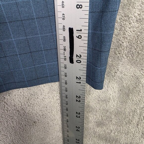 Mens Haggar Cool 18 Pro Blue Plaid Shorts Classic Fit 10" Inseam Polyester 38 - Picture 9 of 10